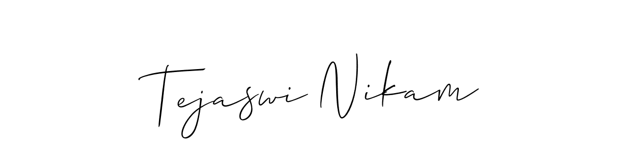 Tejaswi Nikam stylish signature style. Best Handwritten Sign (Allison_Script) for my name. Handwritten Signature Collection Ideas for my name Tejaswi Nikam. Tejaswi Nikam signature style 2 images and pictures png