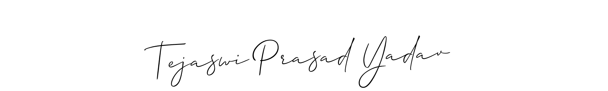 The best way (Allison_Script) to make a short signature is to pick only two or three words in your name. The name Tejaswi Prasad Yadav include a total of six letters. For converting this name. Tejaswi Prasad Yadav signature style 2 images and pictures png