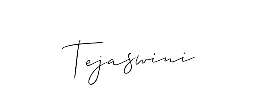 Use a signature maker to create a handwritten signature online. With this signature software, you can design (Allison_Script) your own signature for name Tejaswini. Tejaswini signature style 2 images and pictures png