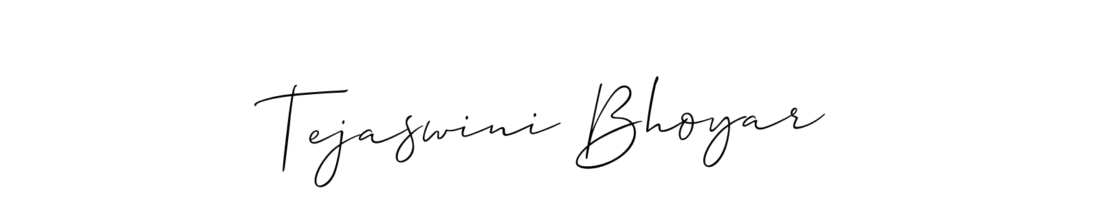 How to make Tejaswini Bhoyar signature? Allison_Script is a professional autograph style. Create handwritten signature for Tejaswini Bhoyar name. Tejaswini Bhoyar signature style 2 images and pictures png