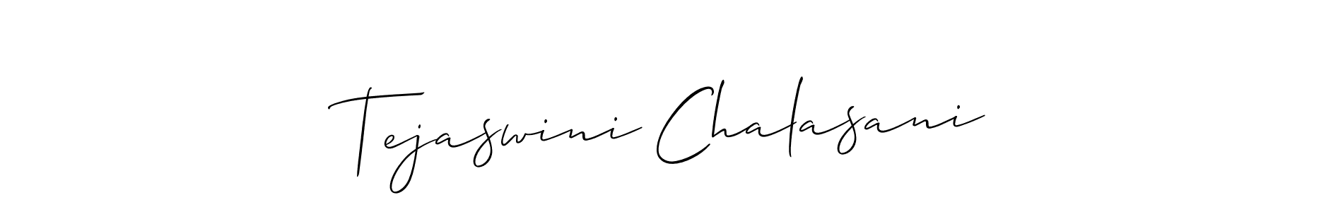 Also we have Tejaswini Chalasani name is the best signature style. Create professional handwritten signature collection using Allison_Script autograph style. Tejaswini Chalasani signature style 2 images and pictures png