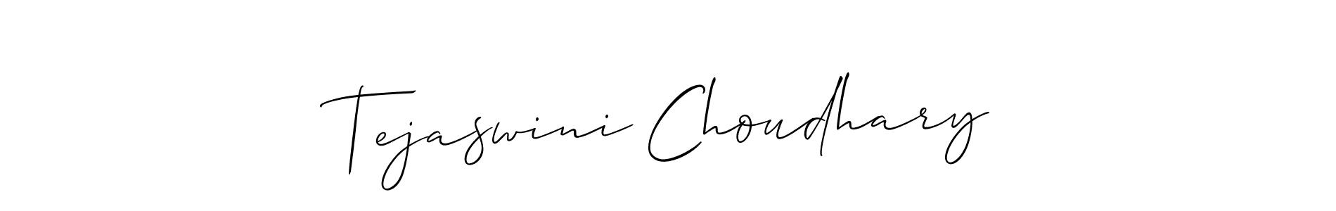 Allison_Script is a professional signature style that is perfect for those who want to add a touch of class to their signature. It is also a great choice for those who want to make their signature more unique. Get Tejaswini Choudhary name to fancy signature for free. Tejaswini Choudhary signature style 2 images and pictures png
