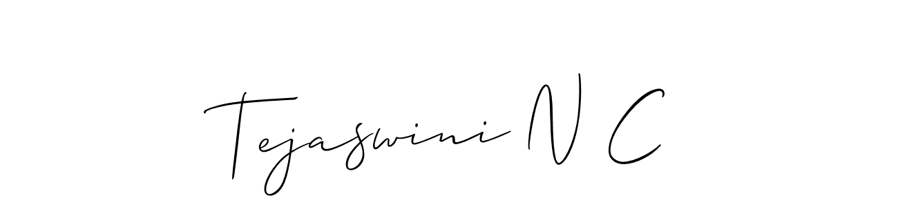 Allison_Script is a professional signature style that is perfect for those who want to add a touch of class to their signature. It is also a great choice for those who want to make their signature more unique. Get Tejaswini N C name to fancy signature for free. Tejaswini N C signature style 2 images and pictures png