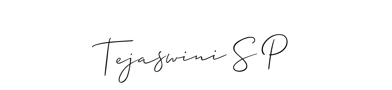 Also You can easily find your signature by using the search form. We will create Tejaswini S P name handwritten signature images for you free of cost using Allison_Script sign style. Tejaswini S P signature style 2 images and pictures png