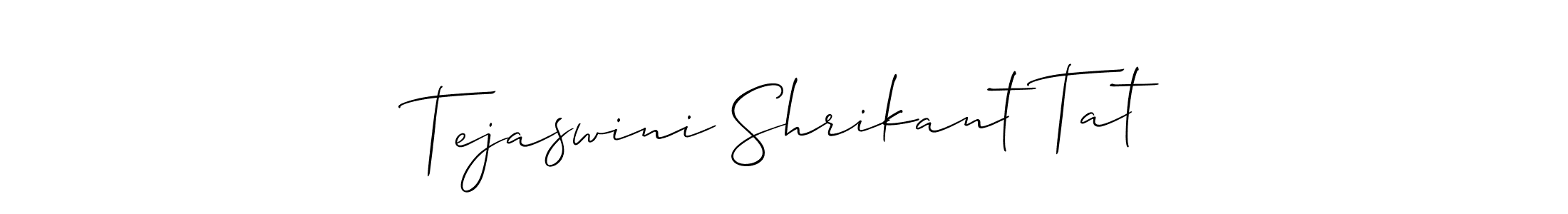 if you are searching for the best signature style for your name Tejaswini Shrikant Tat. so please give up your signature search. here we have designed multiple signature styles  using Allison_Script. Tejaswini Shrikant Tat signature style 2 images and pictures png