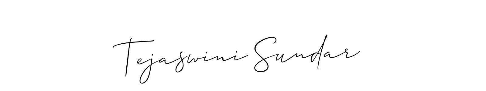 Design your own signature with our free online signature maker. With this signature software, you can create a handwritten (Allison_Script) signature for name Tejaswini Sundar. Tejaswini Sundar signature style 2 images and pictures png