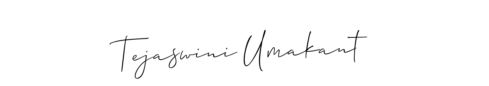 Create a beautiful signature design for name Tejaswini Umakant. With this signature (Allison_Script) fonts, you can make a handwritten signature for free. Tejaswini Umakant signature style 2 images and pictures png