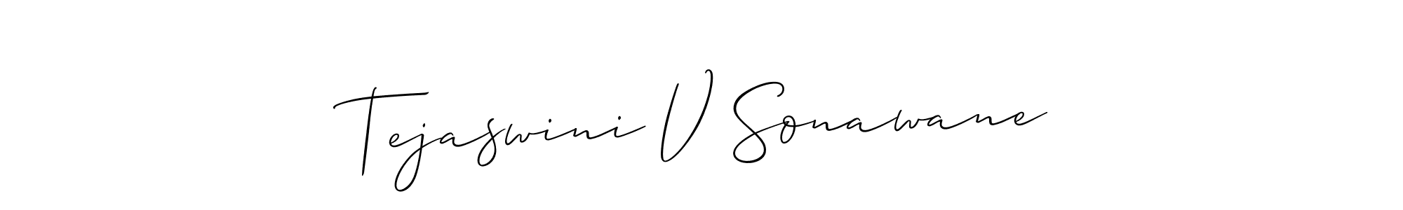 Similarly Allison_Script is the best handwritten signature design. Signature creator online .You can use it as an online autograph creator for name Tejaswini V Sonawane. Tejaswini V Sonawane signature style 2 images and pictures png