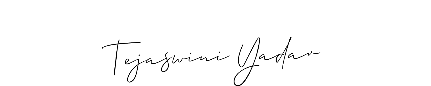 Make a beautiful signature design for name Tejaswini Yadav. With this signature (Allison_Script) style, you can create a handwritten signature for free. Tejaswini Yadav signature style 2 images and pictures png