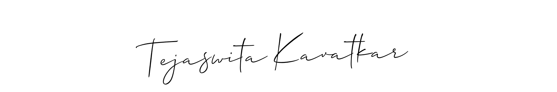 How to make Tejaswita Kavatkar signature? Allison_Script is a professional autograph style. Create handwritten signature for Tejaswita Kavatkar name. Tejaswita Kavatkar signature style 2 images and pictures png