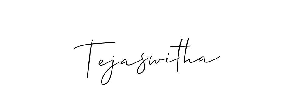 Allison_Script is a professional signature style that is perfect for those who want to add a touch of class to their signature. It is also a great choice for those who want to make their signature more unique. Get Tejaswitha name to fancy signature for free. Tejaswitha signature style 2 images and pictures png