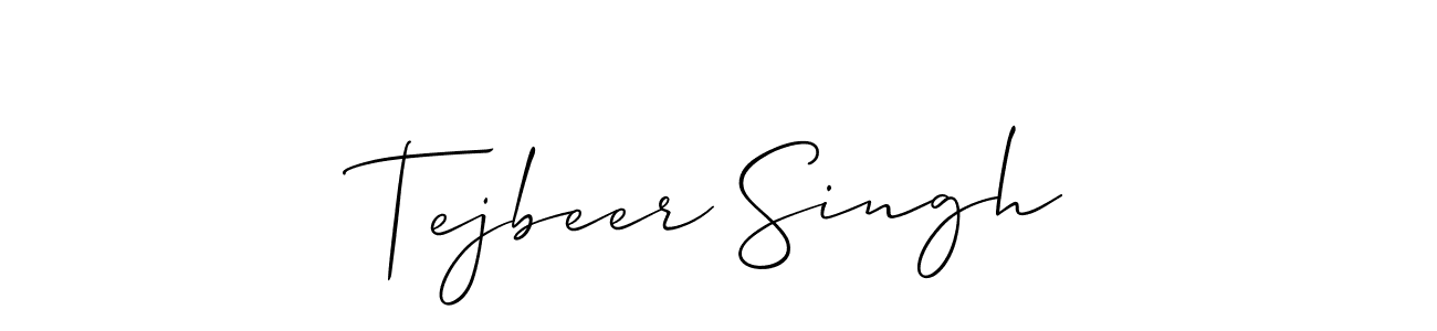 Make a beautiful signature design for name Tejbeer Singh. With this signature (Allison_Script) style, you can create a handwritten signature for free. Tejbeer Singh signature style 2 images and pictures png