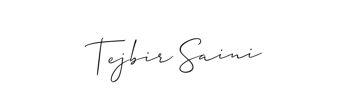 Design your own signature with our free online signature maker. With this signature software, you can create a handwritten (Allison_Script) signature for name Tejbir Saini. Tejbir Saini signature style 2 images and pictures png