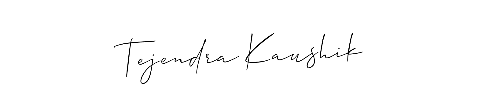 Allison_Script is a professional signature style that is perfect for those who want to add a touch of class to their signature. It is also a great choice for those who want to make their signature more unique. Get Tejendra Kaushik name to fancy signature for free. Tejendra Kaushik signature style 2 images and pictures png