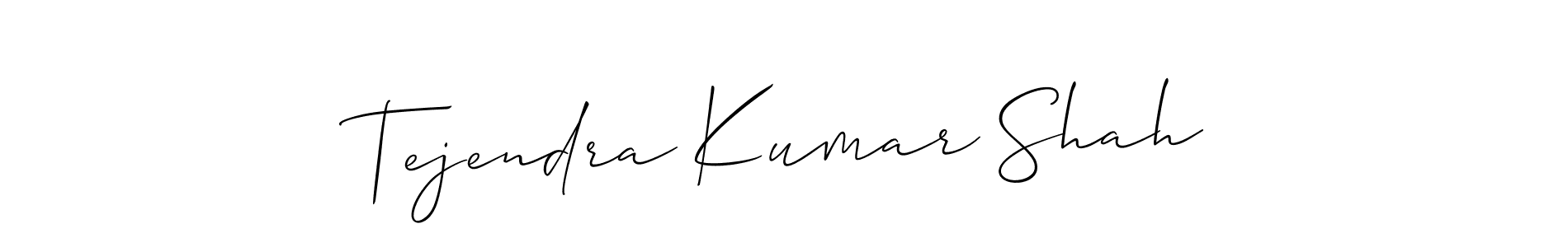 It looks lik you need a new signature style for name Tejendra Kumar Shah. Design unique handwritten (Allison_Script) signature with our free signature maker in just a few clicks. Tejendra Kumar Shah signature style 2 images and pictures png