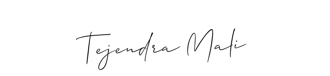 You should practise on your own different ways (Allison_Script) to write your name (Tejendra Mali) in signature. don't let someone else do it for you. Tejendra Mali signature style 2 images and pictures png