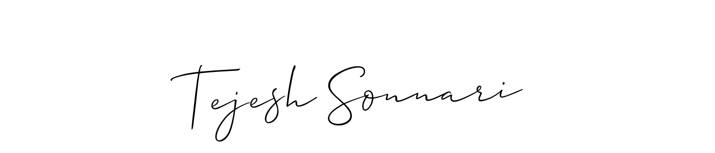 How to make Tejesh Sonnari signature? Allison_Script is a professional autograph style. Create handwritten signature for Tejesh Sonnari name. Tejesh Sonnari signature style 2 images and pictures png