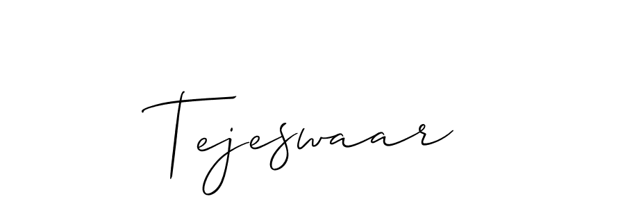 How to make Tejeswaar name signature. Use Allison_Script style for creating short signs online. This is the latest handwritten sign. Tejeswaar signature style 2 images and pictures png