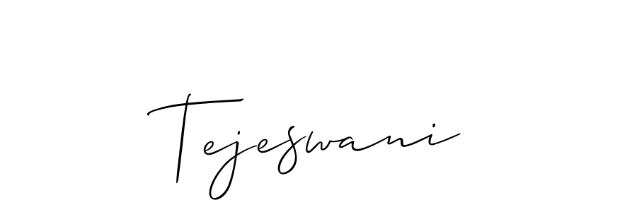 The best way (Allison_Script) to make a short signature is to pick only two or three words in your name. The name Tejeswani include a total of six letters. For converting this name. Tejeswani signature style 2 images and pictures png