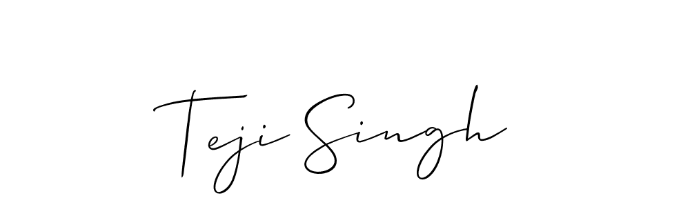 Create a beautiful signature design for name Teji Singh. With this signature (Allison_Script) fonts, you can make a handwritten signature for free. Teji Singh signature style 2 images and pictures png