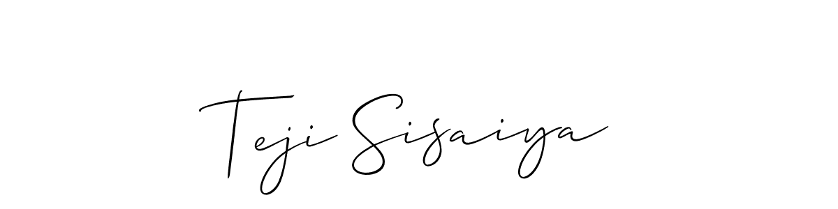 How to make Teji Sisaiya name signature. Use Allison_Script style for creating short signs online. This is the latest handwritten sign. Teji Sisaiya signature style 2 images and pictures png