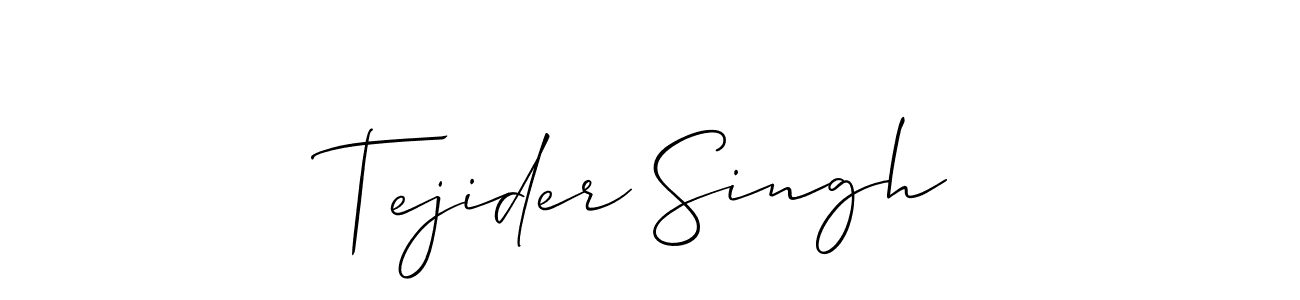 Design your own signature with our free online signature maker. With this signature software, you can create a handwritten (Allison_Script) signature for name Tejider Singh. Tejider Singh signature style 2 images and pictures png