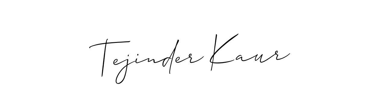 Make a beautiful signature design for name Tejinder Kaur. With this signature (Allison_Script) style, you can create a handwritten signature for free. Tejinder Kaur signature style 2 images and pictures png