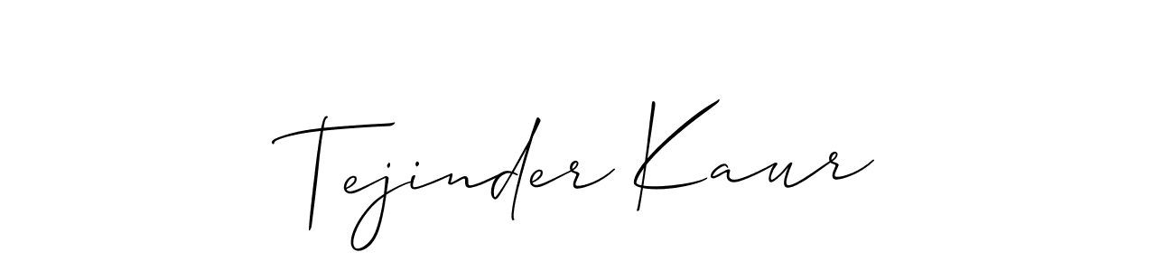 How to make Tejinder Kaur name signature. Use Allison_Script style for creating short signs online. This is the latest handwritten sign. Tejinder Kaur signature style 2 images and pictures png