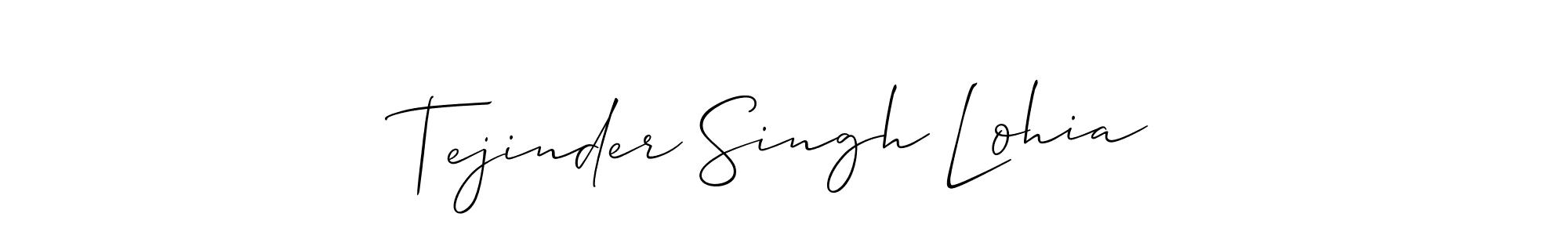 Also we have Tejinder Singh Lohia name is the best signature style. Create professional handwritten signature collection using Allison_Script autograph style. Tejinder Singh Lohia signature style 2 images and pictures png