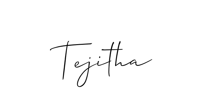 You should practise on your own different ways (Allison_Script) to write your name (Tejitha) in signature. don't let someone else do it for you. Tejitha signature style 2 images and pictures png