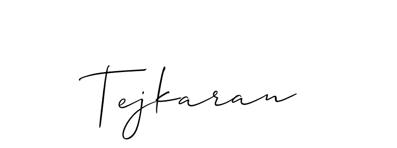 Use a signature maker to create a handwritten signature online. With this signature software, you can design (Allison_Script) your own signature for name Tejkaran. Tejkaran signature style 2 images and pictures png