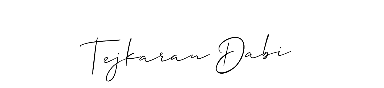 It looks lik you need a new signature style for name Tejkaran Dabi. Design unique handwritten (Allison_Script) signature with our free signature maker in just a few clicks. Tejkaran Dabi signature style 2 images and pictures png