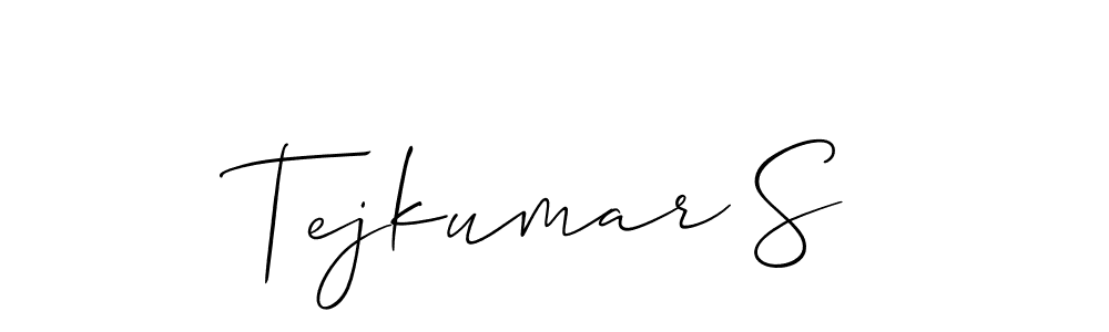 How to make Tejkumar S name signature. Use Allison_Script style for creating short signs online. This is the latest handwritten sign. Tejkumar S signature style 2 images and pictures png