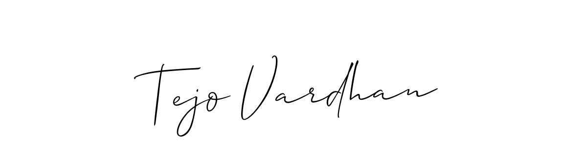 How to make Tejo Vardhan name signature. Use Allison_Script style for creating short signs online. This is the latest handwritten sign. Tejo Vardhan signature style 2 images and pictures png