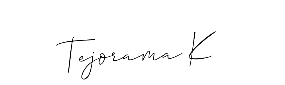 You should practise on your own different ways (Allison_Script) to write your name (Tejorama K) in signature. don't let someone else do it for you. Tejorama K signature style 2 images and pictures png