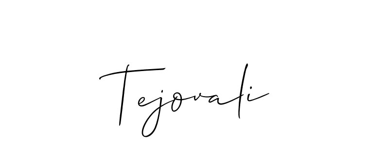 if you are searching for the best signature style for your name Tejovali. so please give up your signature search. here we have designed multiple signature styles  using Allison_Script. Tejovali signature style 2 images and pictures png