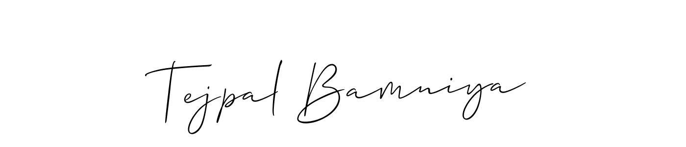 It looks lik you need a new signature style for name Tejpal Bamniya. Design unique handwritten (Allison_Script) signature with our free signature maker in just a few clicks. Tejpal Bamniya signature style 2 images and pictures png