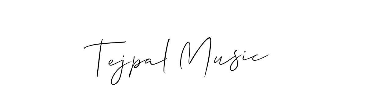 Tejpal Music stylish signature style. Best Handwritten Sign (Allison_Script) for my name. Handwritten Signature Collection Ideas for my name Tejpal Music. Tejpal Music signature style 2 images and pictures png