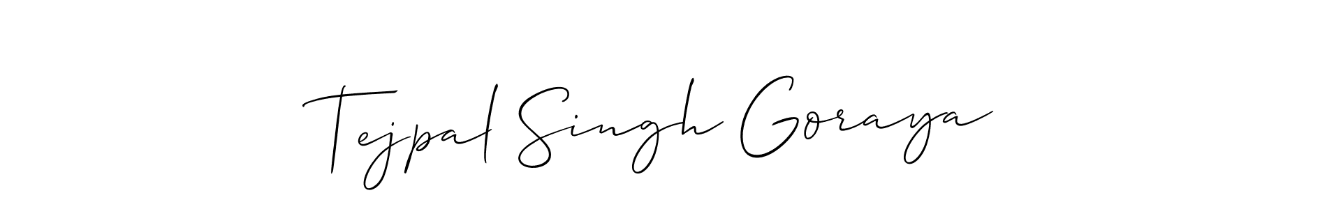 Use a signature maker to create a handwritten signature online. With this signature software, you can design (Allison_Script) your own signature for name Tejpal Singh Goraya. Tejpal Singh Goraya signature style 2 images and pictures png