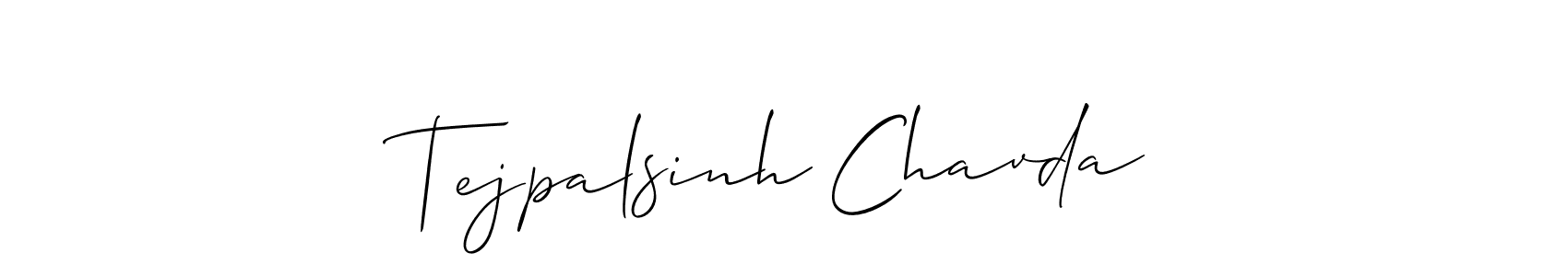 This is the best signature style for the Tejpalsinh Chavda name. Also you like these signature font (Allison_Script). Mix name signature. Tejpalsinh Chavda signature style 2 images and pictures png