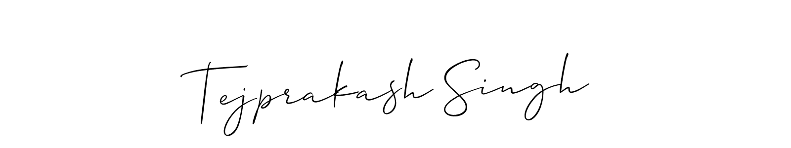 How to make Tejprakash Singh name signature. Use Allison_Script style for creating short signs online. This is the latest handwritten sign. Tejprakash Singh signature style 2 images and pictures png