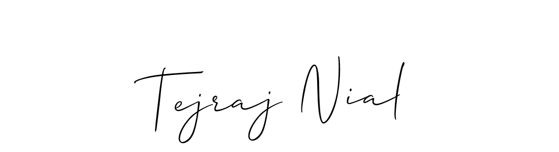 Allison_Script is a professional signature style that is perfect for those who want to add a touch of class to their signature. It is also a great choice for those who want to make their signature more unique. Get Tejraj Nial name to fancy signature for free. Tejraj Nial signature style 2 images and pictures png