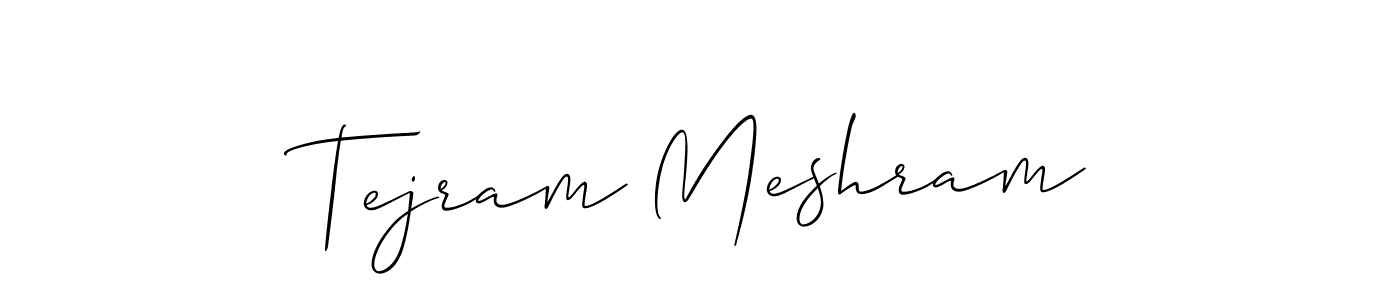 Also we have Tejram Meshram name is the best signature style. Create professional handwritten signature collection using Allison_Script autograph style. Tejram Meshram signature style 2 images and pictures png
