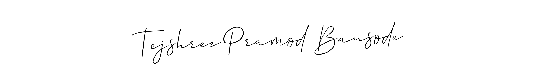 Make a beautiful signature design for name Tejshree Pramod Bansode. With this signature (Allison_Script) style, you can create a handwritten signature for free. Tejshree Pramod Bansode signature style 2 images and pictures png