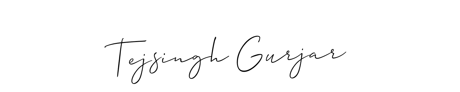It looks lik you need a new signature style for name Tejsingh Gurjar. Design unique handwritten (Allison_Script) signature with our free signature maker in just a few clicks. Tejsingh Gurjar signature style 2 images and pictures png
