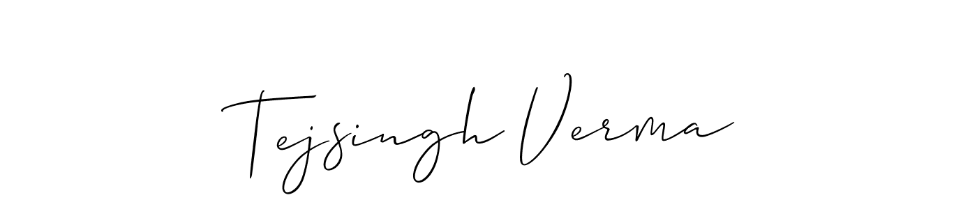 Make a short Tejsingh Verma signature style. Manage your documents anywhere anytime using Allison_Script. Create and add eSignatures, submit forms, share and send files easily. Tejsingh Verma signature style 2 images and pictures png