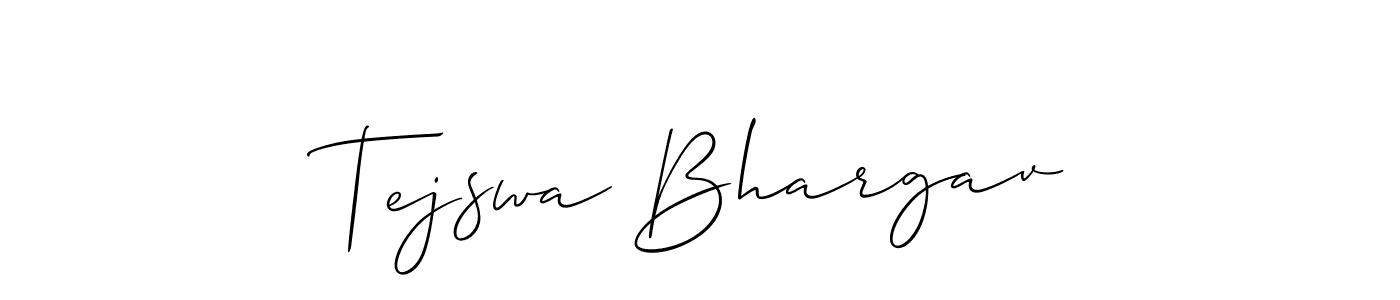 Create a beautiful signature design for name Tejswa Bhargav. With this signature (Allison_Script) fonts, you can make a handwritten signature for free. Tejswa Bhargav signature style 2 images and pictures png