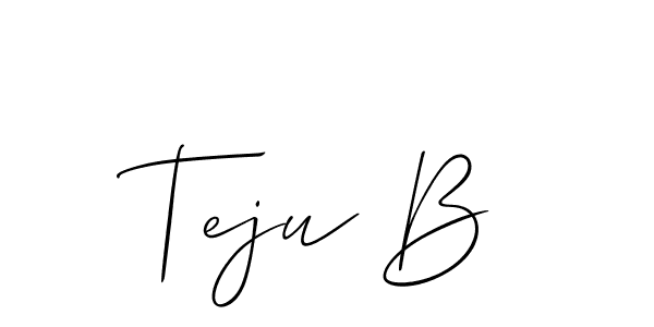 It looks lik you need a new signature style for name Teju B. Design unique handwritten (Allison_Script) signature with our free signature maker in just a few clicks. Teju B signature style 2 images and pictures png