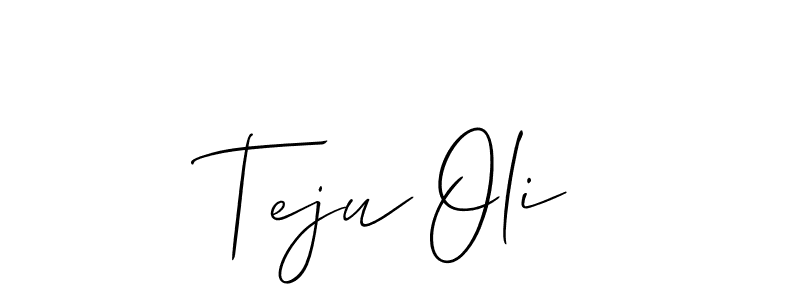 Allison_Script is a professional signature style that is perfect for those who want to add a touch of class to their signature. It is also a great choice for those who want to make their signature more unique. Get Teju Oli name to fancy signature for free. Teju Oli signature style 2 images and pictures png