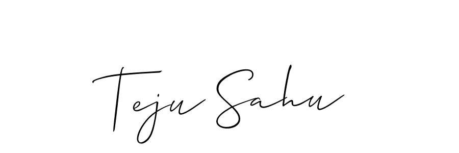 Teju Sahu stylish signature style. Best Handwritten Sign (Allison_Script) for my name. Handwritten Signature Collection Ideas for my name Teju Sahu. Teju Sahu signature style 2 images and pictures png